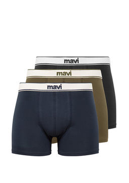 3lu Lacivert Basic Boxer Seti