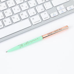 Ручка шариковая, синяя паста, металл, 1.0 мм Цвети от счастья