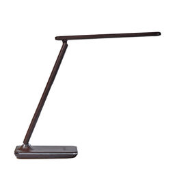 TLD-551 Brown/LED/450Lm/3000-6000K/Dimmer/USB Светильник настольный c часами, календарем, термометром, 9W. Сенсорный выключатель. Коричневый (стилизован под кожу). TM Uniel.