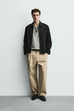 SOBRECAMISA REGULAR FIT BOLSILLOS / Negro