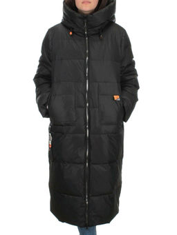 H-2209 BLACK Пальто зимнее женское (200 гр .холлофайбер) - Фабричный китай фото 2