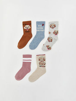 Desenli K?z ?ocuk Soket ?orap 5li