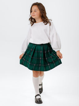 Юбка Татьяна, цвет Зеленый-клетка крупная, 78%х/б,16%пэ,6%л