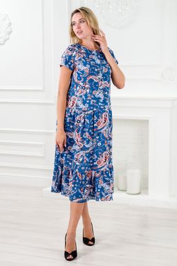 Платье женское из кулирки Кармелита огурцы на индиго - Амадэль фото 5