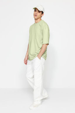 Mint Oversize/Genis Kesim %100 Pamuk K?sa Kollu Basic T-Shirt TMNSS22TS0318