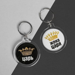 Брелоки парные «Царь, жена царя»