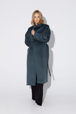 Пальто Pirs 4847 серо-бирюзовый  фото 4