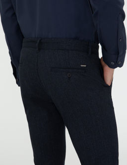 Lacivert Slim Fit _izgili Kanvas Pantolon - Pierre cardin фото 6