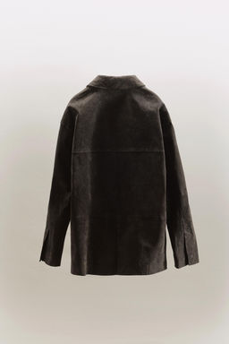 OVERSIZED 100% LEATHER SUEDE JACKET - Zara фото 10