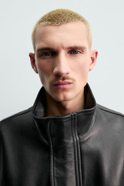 RELAXED FIT LEATHER JACKET ORIGINS - Zara фото 14