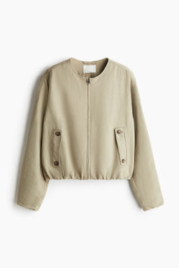 Cazadora bomber en mezcla de lino - H&m фото 3