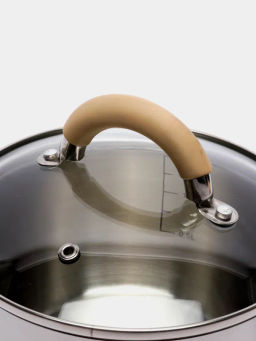 Ковш Fortuna 1,65л.,из нерж.стали, ручка сталь/силикон, матовый, d-16см, капс.дно, арт. 007216