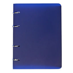 Тетрадь на кольцах 80 листов в клетку, синяя, пластиковая обложка, блок офсет