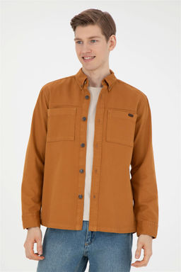 Мужская рубашка с длинным рукавом кокосового цвета - U.s. polo assn фото 3