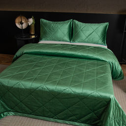 Велюровое покрывало в клетку и две наволочки OVL049 160*220/50-70 1 шт - Ситрейд фото 5