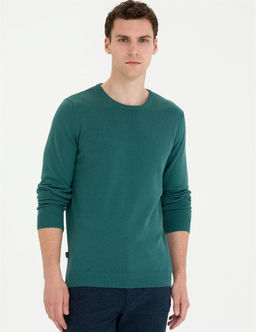 Ye_il Slim Fit Bisiklet Yaka Basic Triko Kazak - Pierre cardin фото 3