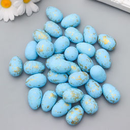 Цена за 2 шт. Пасхальный декор для творчества Яйцо: золотистые пятнышки, набор 36 шт., 3?2?2 см