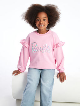 Bisiklet Yaka Barbie Bask?l? K?z Bebek Sweatshirt - Waikiki фото 4
