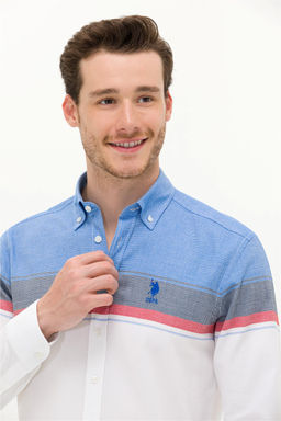 Мужская белая рубашка с длинным рукавом - U.s. polo assn фото 2