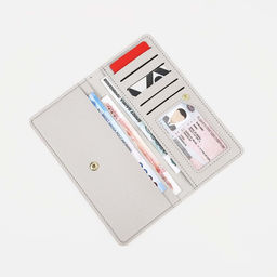 Кошелёк на кнопке, отдел для купюр, для карт, цвет серый - Simaland фото 3