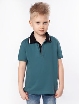 Футболка-поло из трикотажа пике с эластаном