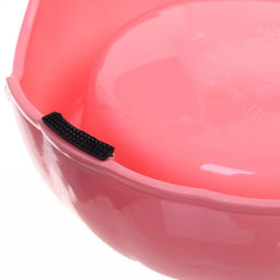 Миска пластиковая с металлической чашкой "Классик" 16*5см цвет розовый