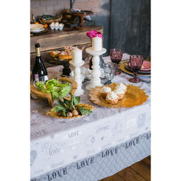 Скатерть Этель Love 180х147 см, 100% хлопок, саржа 190 гр/м2  фото 7