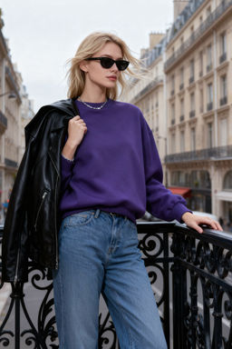 TRENDYOLMILLA Siyah Kal?n Ici Polarl? Regular/Normal Kal?p Bisiklet Yaka Basic Orme Sweatshirt TWOAW24SW00101  фото 36