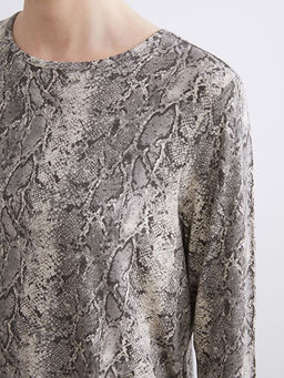 Bisiklet Yaka Desenli Bluz