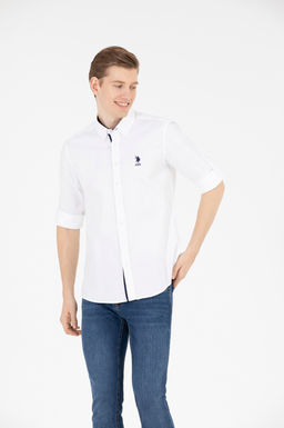 U. S. Polo Assn / Мужская белая рубашка с длинным рукавом