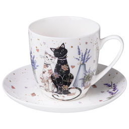 ЧАЙНАЯ ПАРА LEFARD ЛАВАНДОВЫЕ КОТЫ 350 МЛ (КОР=24НАБ.)