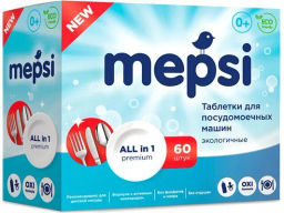Таблетки для посудомоечных машин MEPSI, 60 шт.