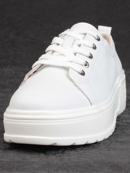 05-PDD200-1 WHITE Кроссовки женские (натуральная кожа)