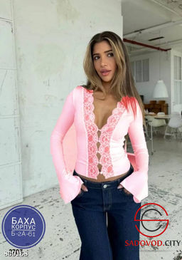 Лонгслив женский с кружевами - Bruno фото 4