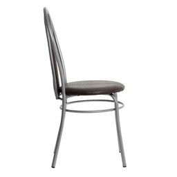 Стул для кухни «Клик Мебель. Элегия Мягкий», искусственная кожа, цвет серебристый металлик/шоколадная рептилия