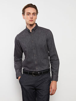 Regular Fit Uzun Kollu Gabardin Erkek G?mlek