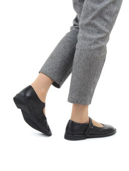 06-DLG27-1 BLACK Туфли женские (натуральная кожа)