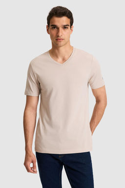 Erkek Regular Fit V Yaka Ta_ Basic Ti__rt