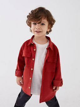 Uzun Kollu Basic Erkek Bebek Kadife G?mlek