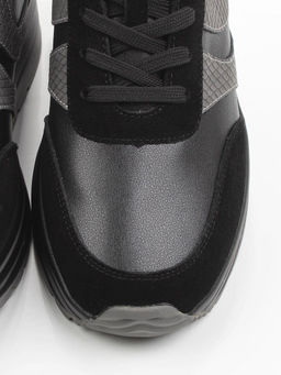 03-A1003-4 BLACK Кроссовки женские (натуральная кожа, натуральная замша) - Фабричный китай фото 9