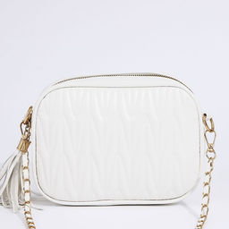 Сумка женская кросс-боди на молнии, 21×7×14 см, белая