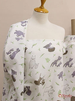 Муслин двухслойный Лесная семейка, ш.1.35м, хлопок-100%, 100гр/м.кв - Купава фото 4