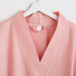 Халат вафельный женский удлинённый Экономь и Я размер 42-44, цвет пудра, 100% хлопок, 200 г/м²