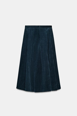 ZW COLLECTION CORDUROY MIDI SKIRT - Zara фото 9