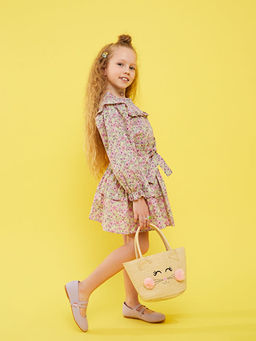 Beli Lastikli Desenli Poplin K?z ?ocuk Etek