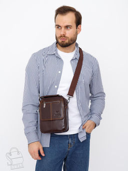 Сумка мужская кожаная 632M brown Fuzhiniao