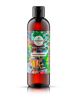 Натуральный нормализующий шампунь для волос "Black currant and tar" Черная смородина и смола
