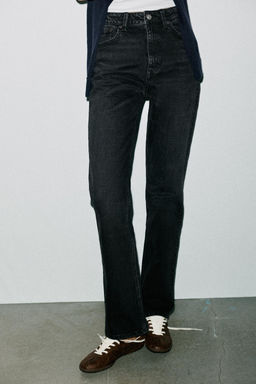 TRF HIGH-WAIST STRAIGHT LEG JEANS - Zara фото 10