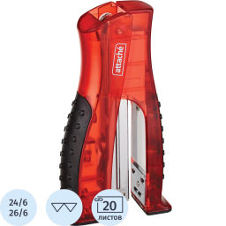 Степлер ATTACHE 8918 (N24/6&26/6) до 20 лист. вертикальный красный  фото 2