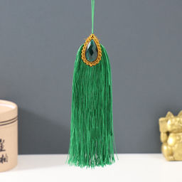 Цена за 10 шт. Подвеска текстиль, пластик Кулон Восток, зелёная, 1415 см
